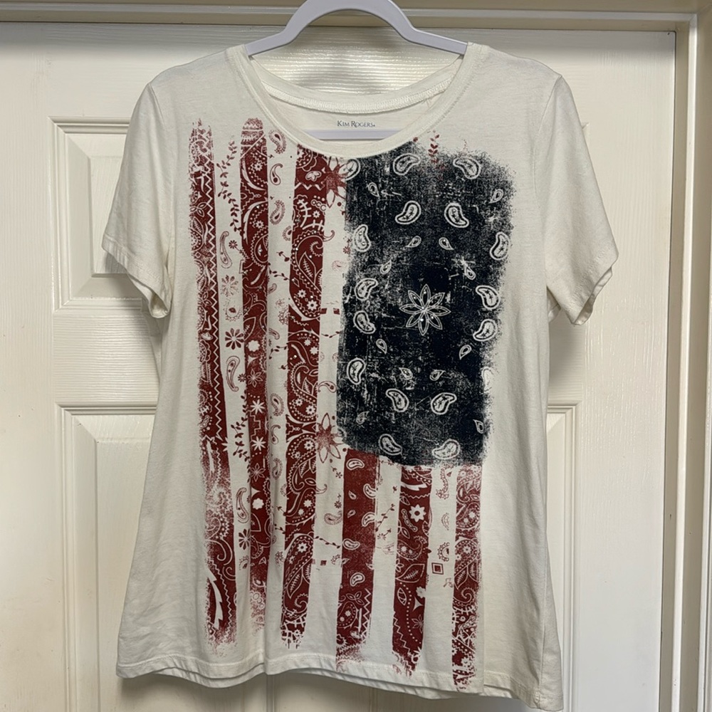 Kim Rogers Americana Jeweled Tee - Size:L